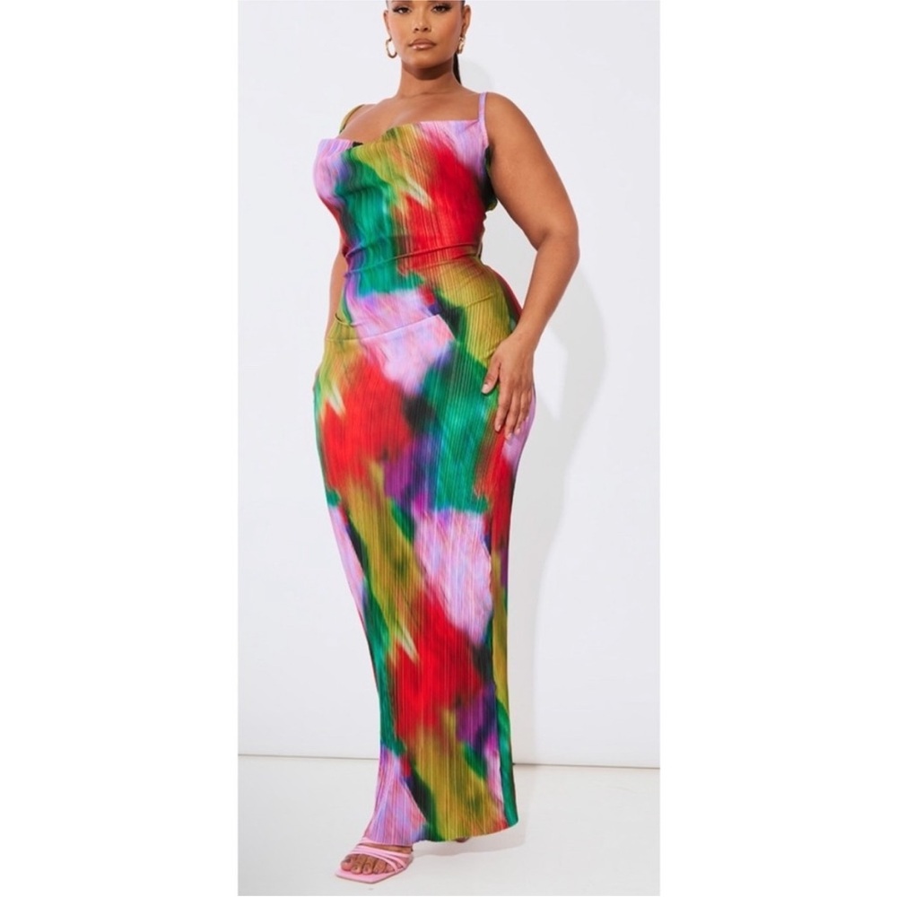 PrettyLittleThing Multicolor Tie-Dye Maxi Dress - Picture 2 of 5